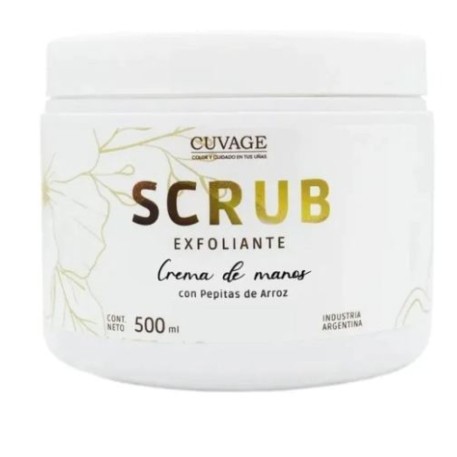 Crema exfoliante para manos pepitas arroz